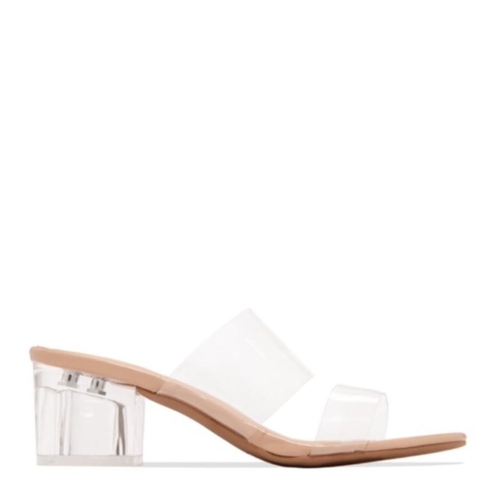 Clear Low block Heeled Sandal - Picture 2 of 3